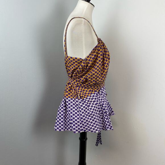 Marni Checkered Peplum Tank Top Size 42/6 - Picture 5 of 10